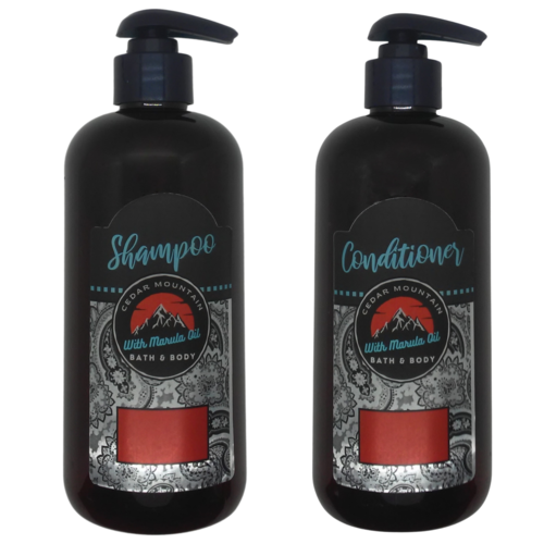 Cedar Mountain Citrus Basil Scented Marula Oil Shampoo and Conditioner