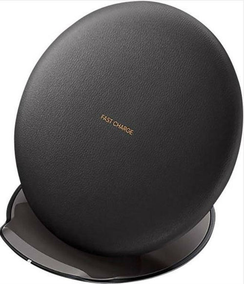 SAMSUNG WIRELESS CHARGING PAD BLACK  -  Premium Leather-Feel Material,